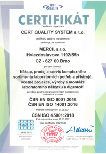 ÄŒSN EN ISO 9001:2016, ÄŒSN EN ISO 14001:2016, ÄŒSN ISO 45001:2018 ÄŒSN EN ISO 9001:2016, ÄŒSN EN ISO 14001:2016, ÄŒSN ISO 45001:2018